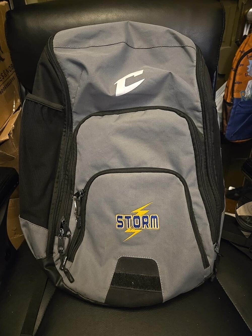 CHAMPRO Storm Baseball Softball Equipment Backpack Bat Bag Gray Black